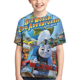 big world big adventures thomas & friends personalizado niños t-shirt moda juventud camisas unisex gráfico top tee para niños niñas (1)