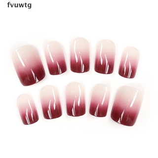 fvuwtg 24pcs artificial gradiente color sharp uñas arte cubierta completa uñas falsas punta cl