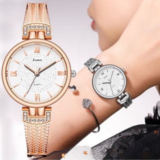 Relojes De pulsera De Moda para mujer Gypsophila relojes De pulsera De lujo De oro Rosa De acero inoxidable reloj De cuarzo para mujer