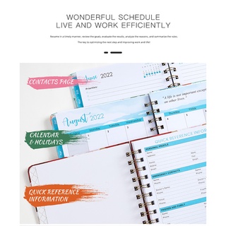 2022 cuaderno planificador Espiral/libro A5 Notepad/diario/hombre/Agenda/diario/escuela/oficina (8)