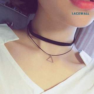 Lacewall mujeres moda doble capas clavícula corto estilo coreano triángulo colgante collar