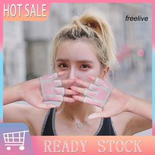 Blp_ guantes de Yoga de cuatro dedos absorción de sudor transpirable mujeres sin dedos antideslizante Pilates guantes accesorios de Fitness