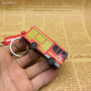 genuino a granel de carga simulación modelo de coche camión de bomberos llavero modelo de camión de bomberos llavero colgante adornos (2)