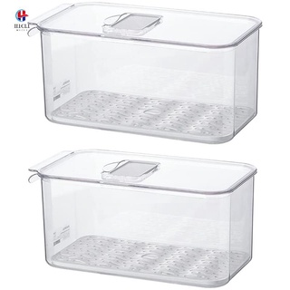 frigorífico recipientes de almacenamiento con tapas bandeja de goteo para nevera 2-pack