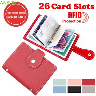 Anbling Bolsa De color Pastel Fina Multifuncional con bolsillo Rfid 26 compartimientos De tarjetas/multicolor