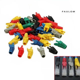 [Paulom] 10 Pcs RJ45 Cat5 Network Cable Plug Boots Cap Connector Protective Sleeve Cover