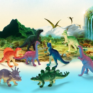 D figuras de juguete miniatura de dinosaurios de Color brillante/modelos de dinosaurio miniatura/proceso de soldadura/regalo de cumpleaños (2)