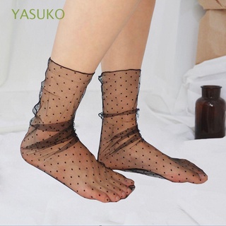 yasuko transparente tul calcetines mujer medias de vidrio vestido calcetines mujeres gasa moda punto delgado nylon/multicolor