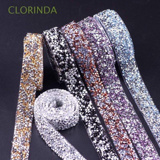 clorinda 1,5 cm decoración de la ropa de moda apliques cinta de diamantes de imitación cinta de costura colorido diy ropa de hierro en 1 yarda/rollo motivo de cristal