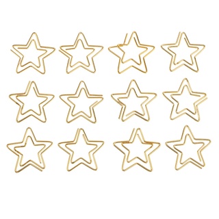 12 piezas clips comúnmente utilizados estrella clips de papel para oficina color oro clips de papel lindo formas clips de papel divertido suministros de oficina regalos 2.6x2.3cm