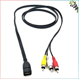 Duttek 5 feet/1.5m USB 2.0 Female to 3 RCA Male Video A/V Practical Camcorder Adapter Great for AV equipment