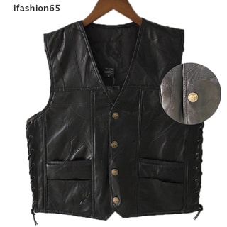 ifashion65 cuero punk chaleco chaleco chaleco top chaquetas de motocicleta abrigo más el tamaño negro cl
