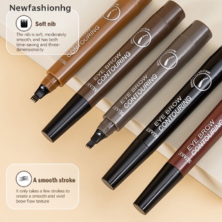 (newfashionhg) 4 puntos lápiz de cejas 5 colores marrón oscuro lápiz de cejas impermeable a la venta (5)