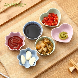 ANHONEY Practical Dish Sauce Oil Small Plates Seasoning Bowl Tableware Salt Kitchen Sauce Vinegar Heart-shaped/Multicolor