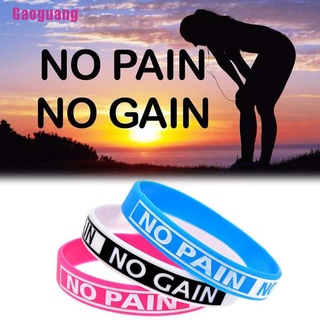 [Gaoguang] 1PC “No Pain No Gain”Elastic Inspirational Motivational Silicone Rubber Bracelet