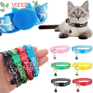 VANAS Collar ajustable perro cachorro gatito collares gato lindo cabeza gato suministros hebilla gato accesorios campana colgante/Multicolor