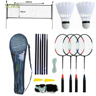 sorb - raquetas de tenis para interiores al aire libre, ejercicio, volantes, bádminton, juego de jardín, profesional, 4 polos, bolsa de red