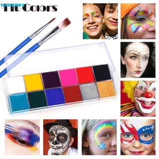 illusory Moda 12 Colores Pigmento Halloween Profesional Mascarada Cuerpo Pintura Teatro Payaso Impermeable Cara Ilusorio