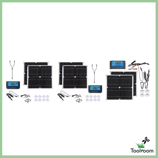 Toolroom Kit de Panel Solar de 50 vatios Cables solares de alta eficiencia fuera del sistema de rejilla cargador de energía Solar para el hogar Camping