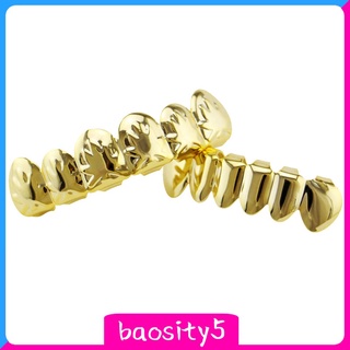Baosity5 18K rejillas De papel De hoja De arce chapado en oro Top y boquillas De dientes (8)