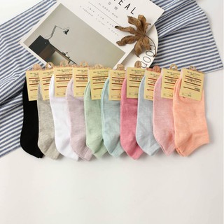 [listo stock] calcetines stoking antideslizante mezclas de algodón corte bajo color caramelo (2)