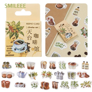SMILEEE Sealing Sticker Self-adhesive Stickers Coffee Hand Account 46 Pcs/Set Creative DIY Vintage Decoration Photo Album