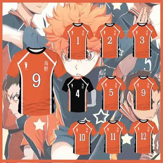 haikyuu!! jersey cosplay tops disfraz karasuno high school t-shirt manga corta uniforme deportivo tobio shoyo tee