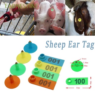 EARNESTINE Durable Ear Tag Animal ID Lable Marker Farm Useful Identification for Swine Cow Sheep Rabbit Livestock Ear nail Earrings/Multicolor