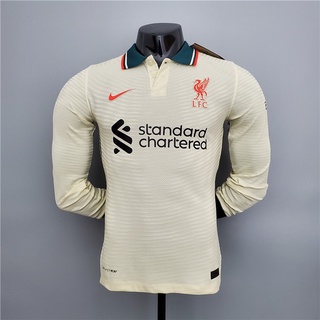 Player Version Liverpool 2021-2022 Camiseta De Fútbol Gris De Manga Larga