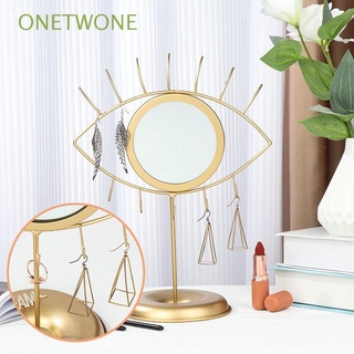 Onetwoy accesorios dorados con Ganchos/Bandeja extraíble/espejo De maquillaje/decoración/espejo/joyería