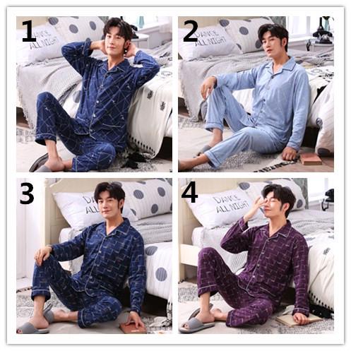 Ropa de los hombres de 4 colores de los hombres pijamas de algodón ropa de dormir de ocio ropa para hombre