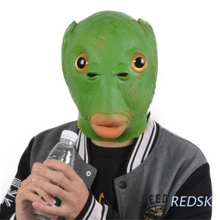 Redsk Halloween divertido Cosplay Máscara Unisex Adulto fiesta De Carnaval Verde cabeza De pez