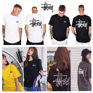 Stussy 100% Original Short Sleeve Men and Women Classic Print Logo Short Sleeve Loose Casual Round Neck T-shirt (Multiple colors are available)