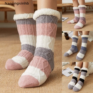 [nanjingxinhb] calcetines de lana forrados de punto grueso de invierno para mujer cálido peludo zapatilla calcetín nuevo [caliente]