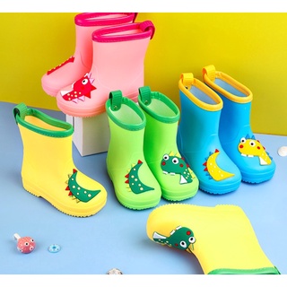 Niños botas de lluvia bebé niño niña EVA antideslizante al aire libre de dibujos animados dinosaurio botas de lluvia niños zapatos impermeables