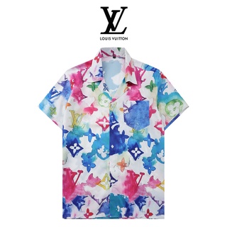 Original LV Louis Vuitton camisas POLO verano 2021 nuevo colorido de alta calidad impreso casual manga corta camiseta de los hombres POLO