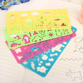 4 unids/set regla geométrica aprendizaje animal herramientas de redacción papelería para estudiantes niños dibujo juguetes regalos