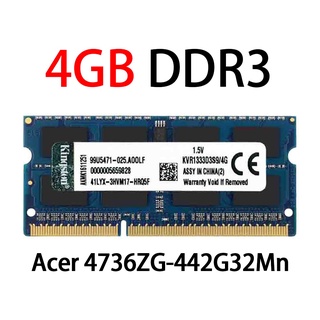 Memoria para ordenador portátil Acer 4736ZG-442G32Mn 4GB DDR3 PC3-10600S 1333MHz 204Pin SODIMM