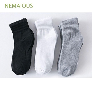NEMAIOUS Non-slip Autumn and Winter Men's Socks Wearable Middle Tube Sports Socks One Size Solid Color Practical Absorb Sweat Polyester/Multicolor