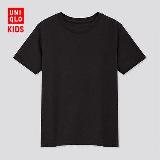 Camiseta de cuello redondo de algodón para niños UNIQLO (1 paquete) (manga corta) UNIQL