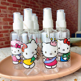 Fantastic789 1Pc100ml De Dibujos Animados Hello Kitty Transparente Vacío Spray Botella De Plástico Mini Contenedor Recargable Botellas Cosméticas Contenedores