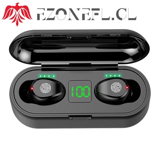 ezonefl f9-01 tws auriculares inalámbricos compatibles con bluetooth 5.0 con pantalla digital de carga