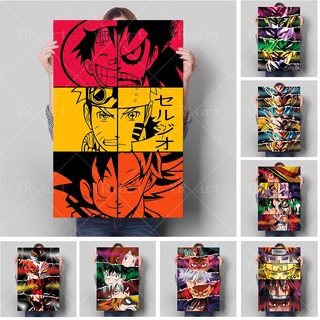 Póster De Anime Japonés Naruto Una Pieza Luffy Dragon Ball Pared Arte Decoración Lienzo Cuadros Mural Hogar Niños De La Habitación