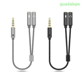 Guadalupe 1 macho a 2 hembra Micphone auriculares 3,5 mm adaptador estéreo Cable de Audio Y divisor/Multicolor