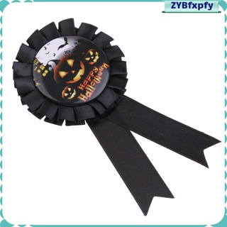 Halloween Party Badge Pumpkin Satin Award Rosette Brooch Pin Party Favour
