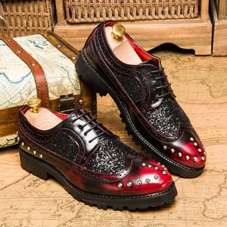 Los Hombres Zapatos Formales De Cuero De Lujo De La Marca De Vestir De Oficina Italiano brogue Oxford