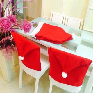 4x fundas para silla De decoración navideña asiento De cena De santa claus fiesta decoración del hogar X9X9 (4)