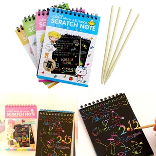 Poop Scratch Note cartón negro creativo DIY dibujar notas de boceto para niño juguete cuaderno (5)