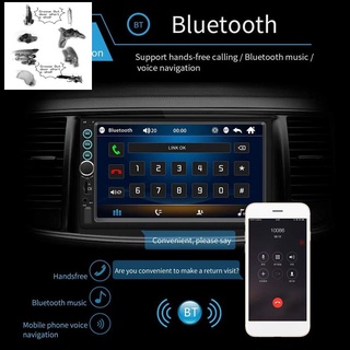 2 Din 7 pulgadas coche estéreo Bluetooth pantalla táctil reproductor MP5 Radio FM In-Dash Multimedia con cámara de respaldo AUX/TF/USB