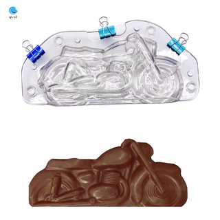 molde de plástico 3d para motocicleta, chocolate, bricolaje, hecho a mano, pastel, chocolate, herramientas de decoración